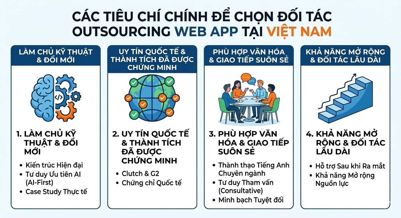 Tiêu chí lựa chọn đối tác phát triển web app tại Việt Nam